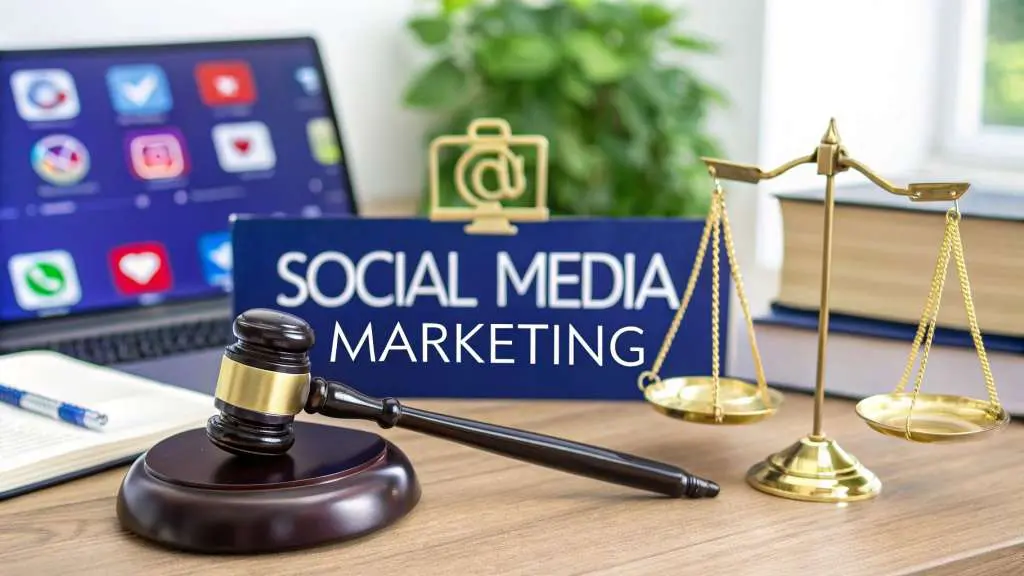 social media marketing for law firms legal marketing concept