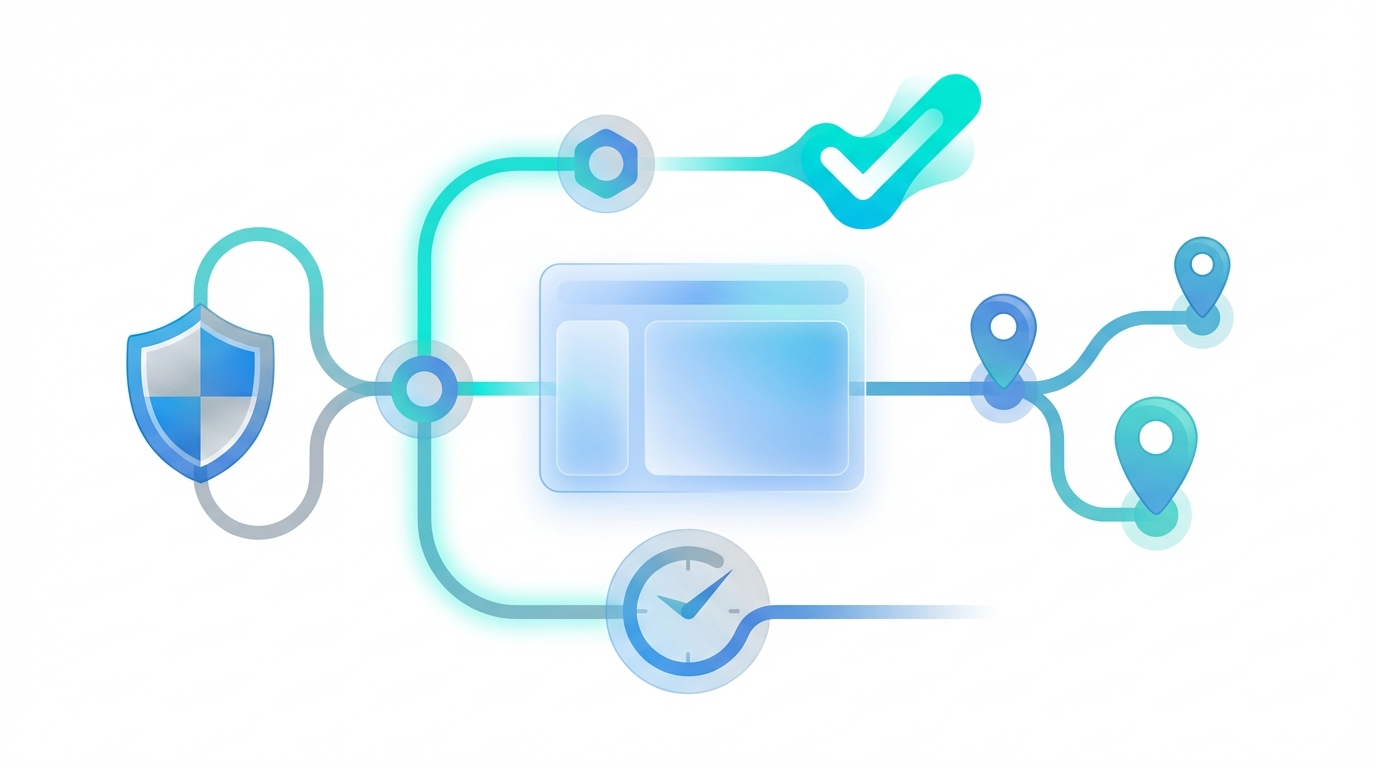 Abstract illustration of automated background checks and compliance management