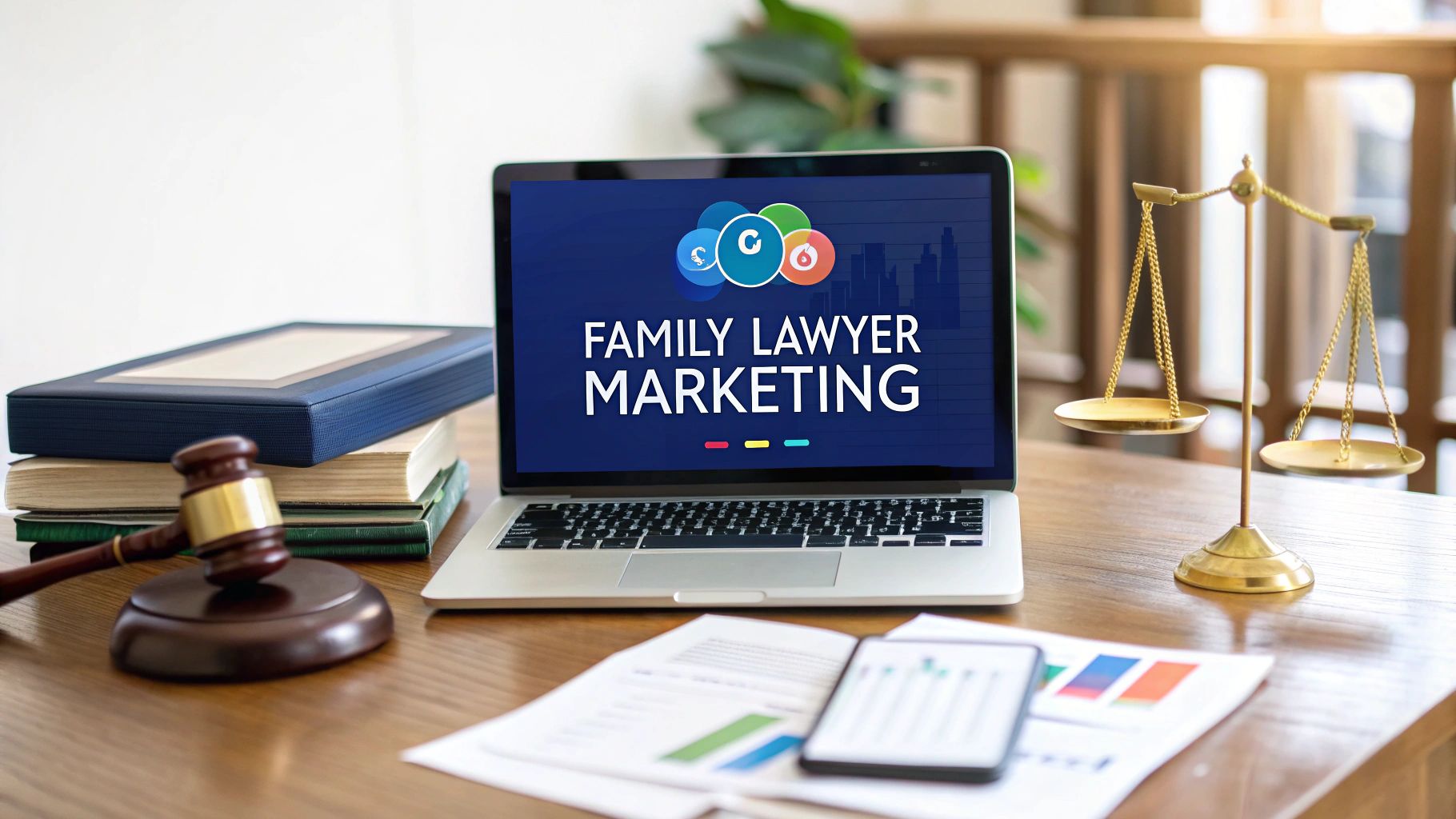 family lawyer marketing legal workspace