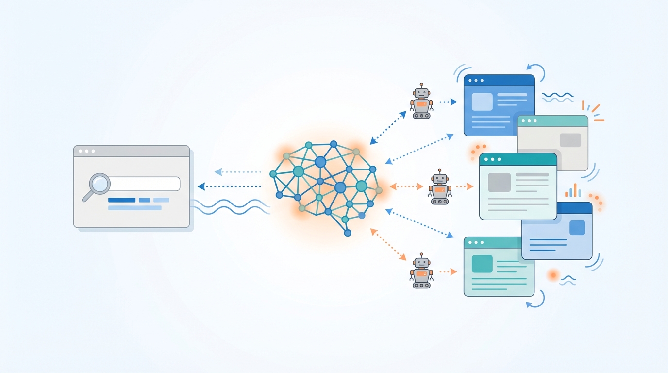 AI-powered SEO and web crawling visual