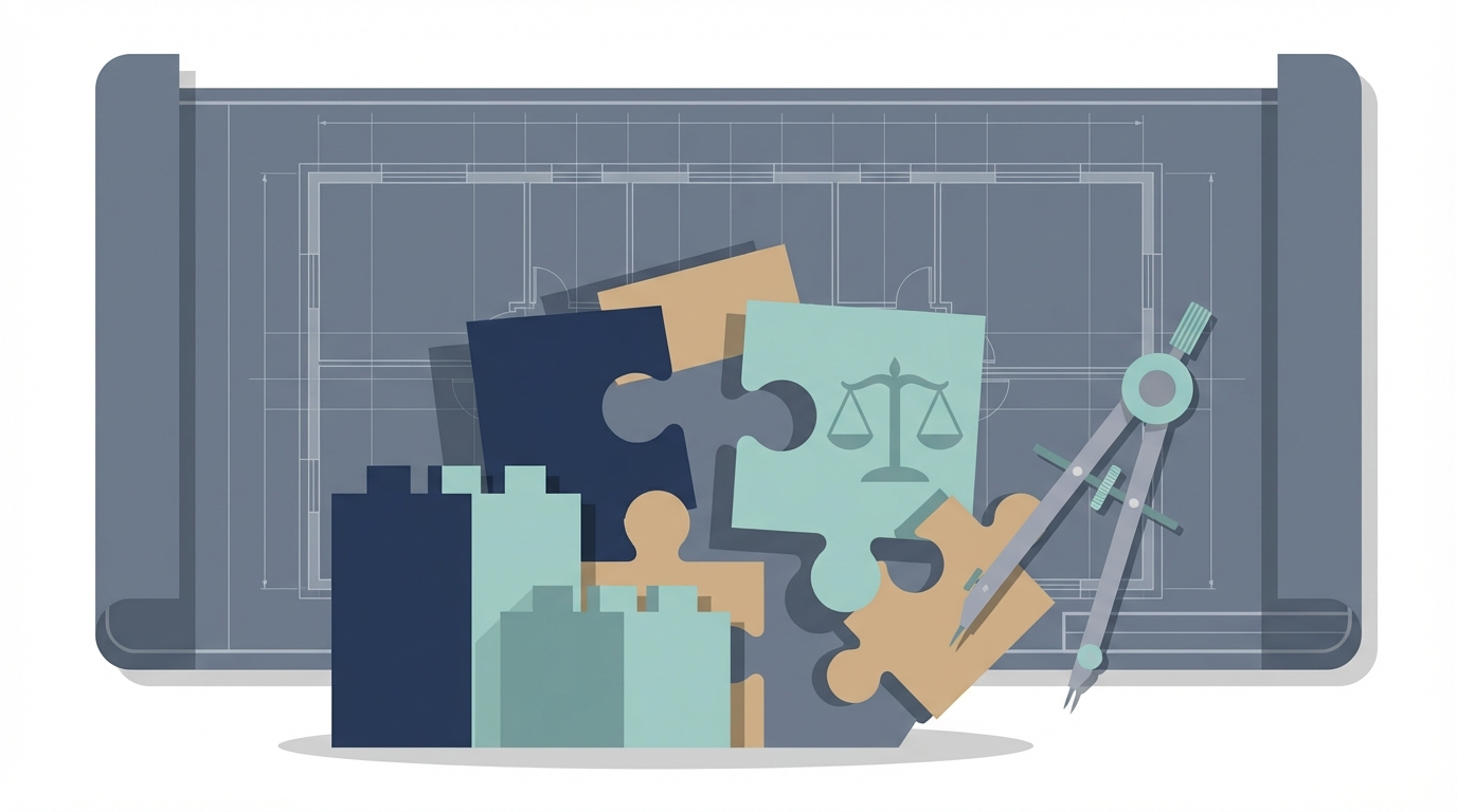 Law firm business model design illustration
