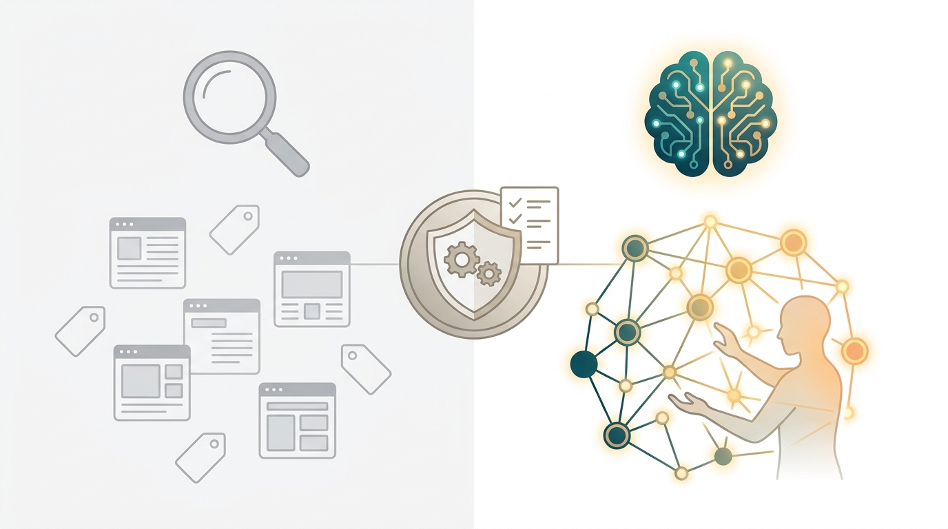 AI-powered content strategy and SEO governance visual