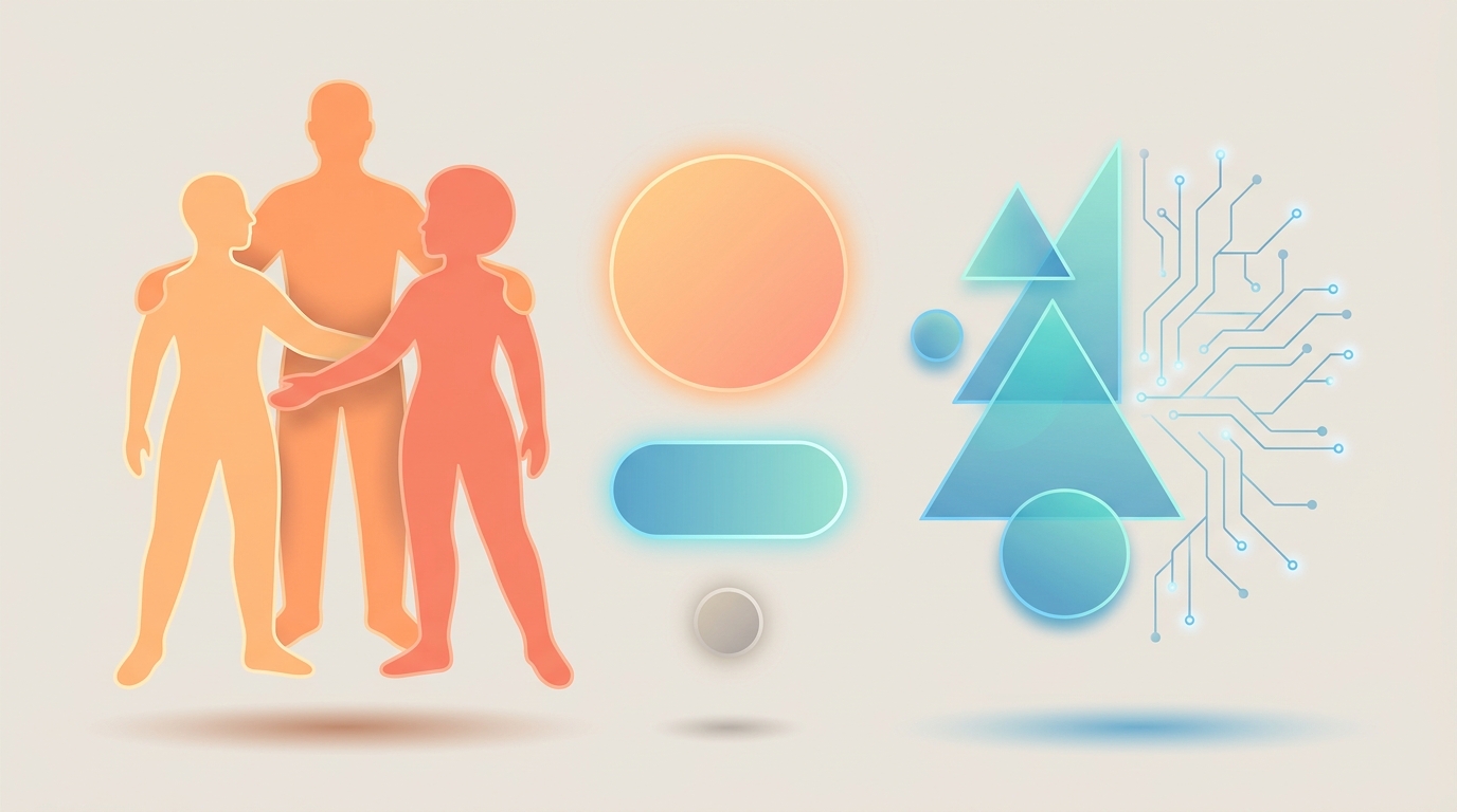 Gen Z human vs AI trust abstract image