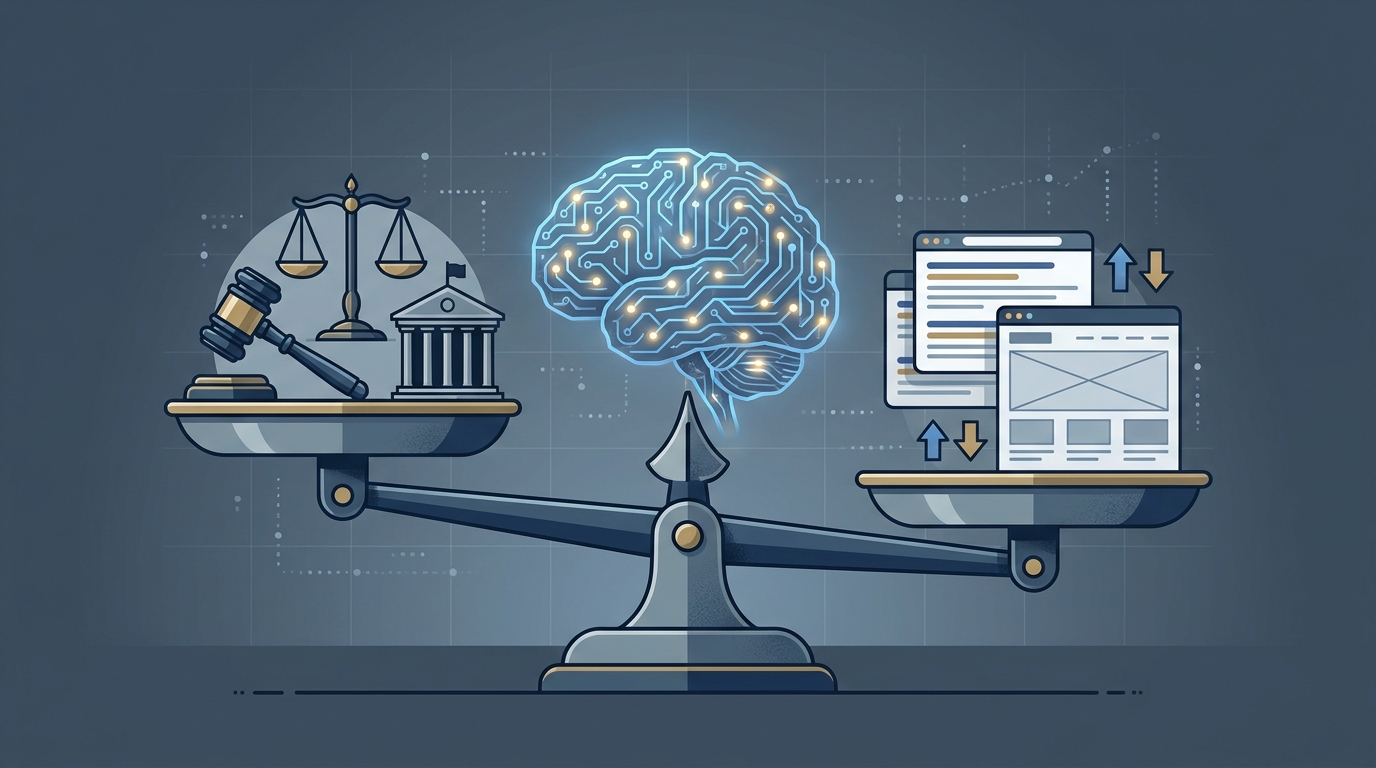 AI brain balancing on scale