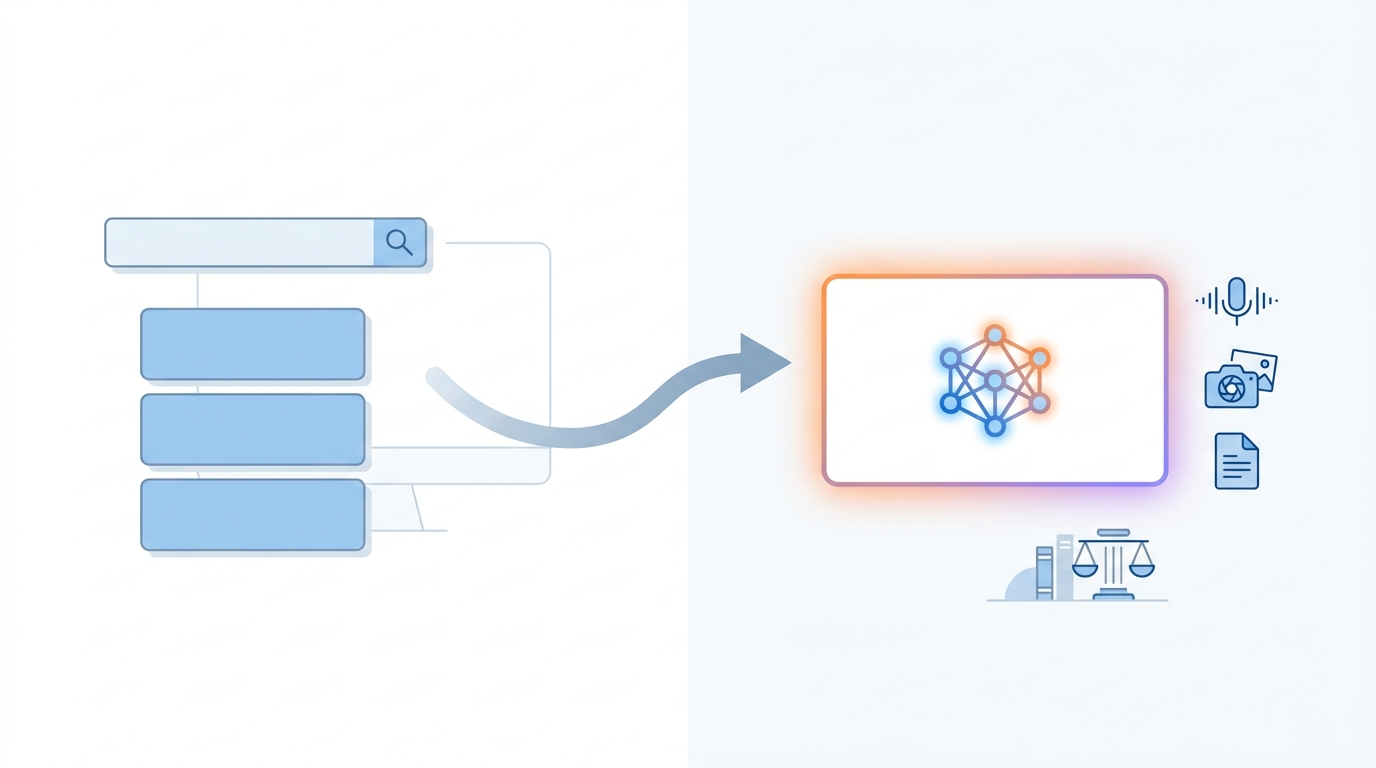 AI-driven search evolution illustration