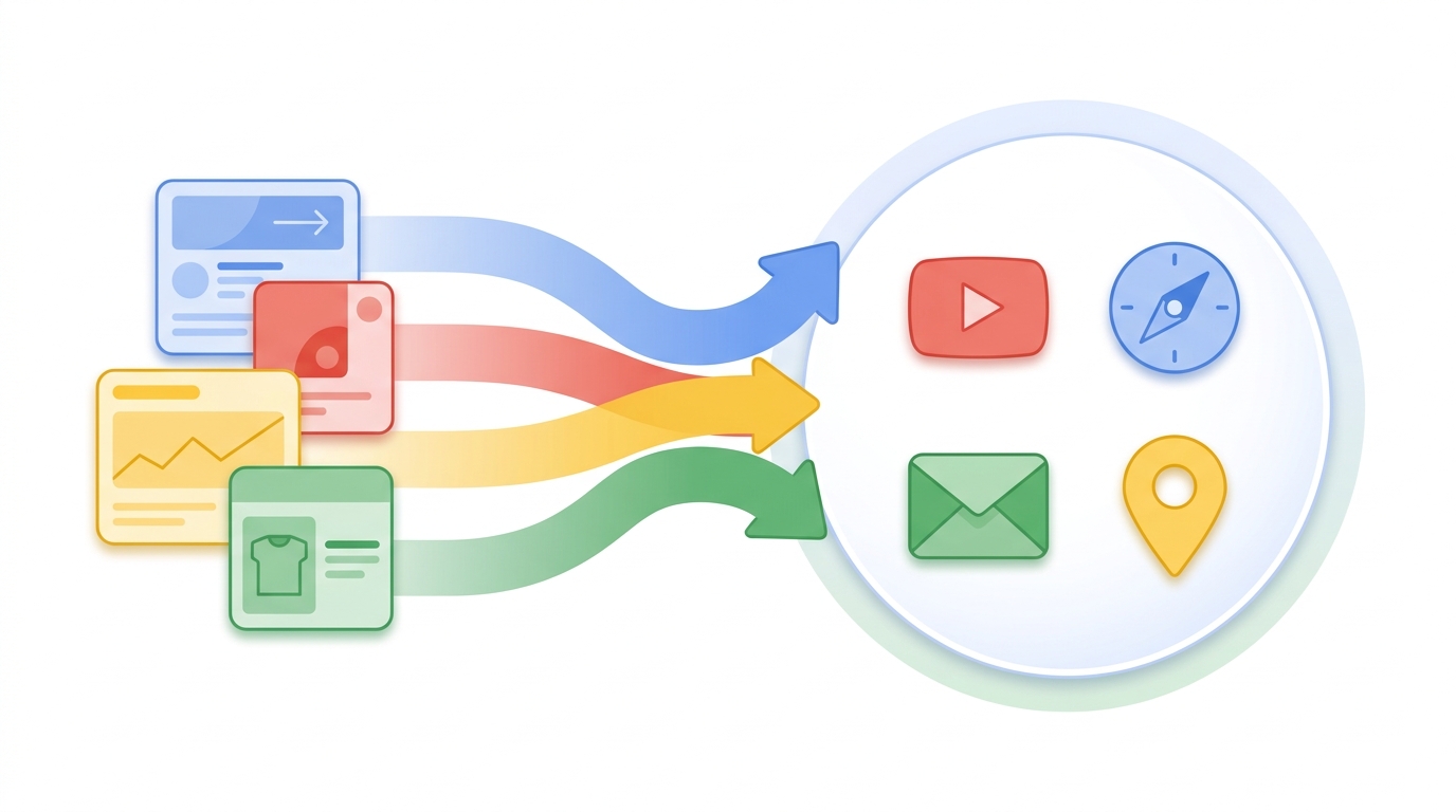 Migration visual showing Display tiles flowing into a Demand Gen hub