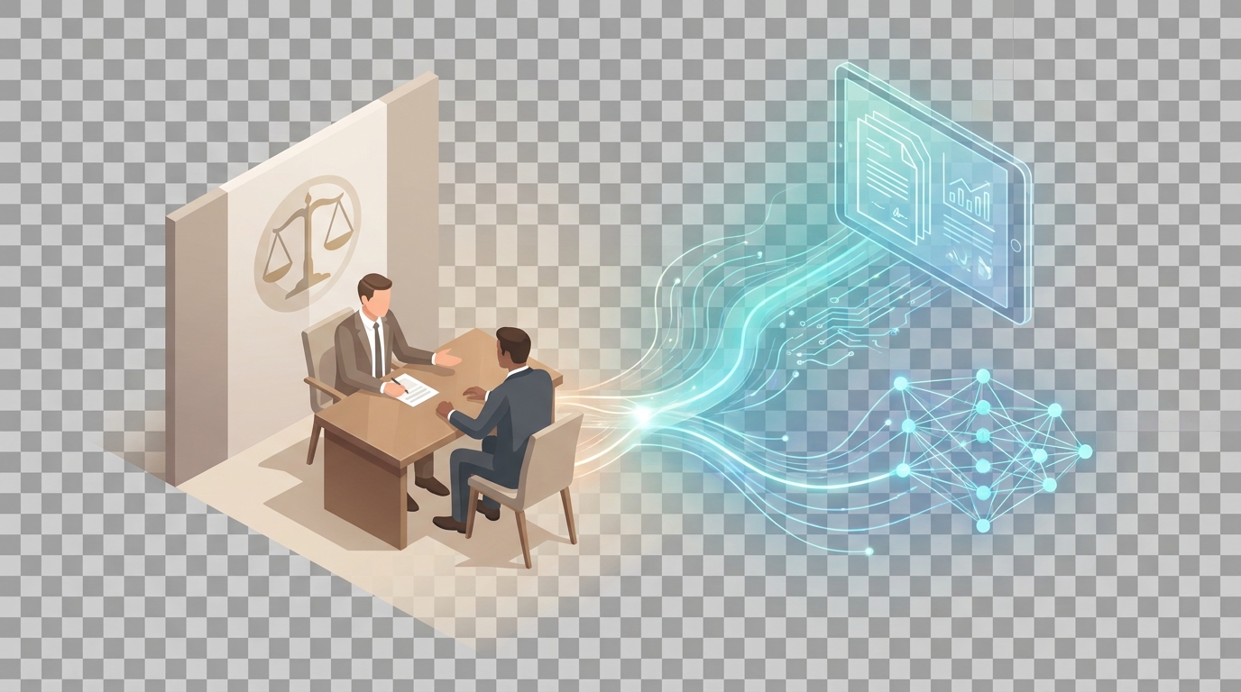 Lawyer and AI integration visual